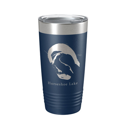 Horseshoe Porter & Mud Lakes Map Tumbler Travel Mug Insulated Laser Engraved Coffee Cup Arkansas 20 oz-2