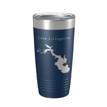 Lake Livingston Map Tumbler Travel Mug Insulated Laser Engraved Coffee Cup Texas 20 oz-2