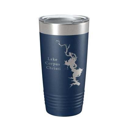Lake Corpus Christi Map Tumbler Travel Mug Insulated Laser Engraved Coffee Cup Texas 20 oz-2
