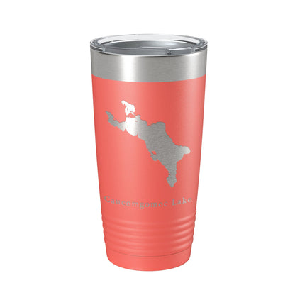 Caucomgomoc Lake Map Tumbler Travel Mug Insulated Laser Engraved Coffee Cup Maine 20 oz-20