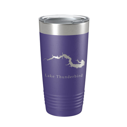 Lake Thunderbird Map Tumbler Travel Mug Insulated Laser Engraved Coffee Cup Illinois 20 oz-15