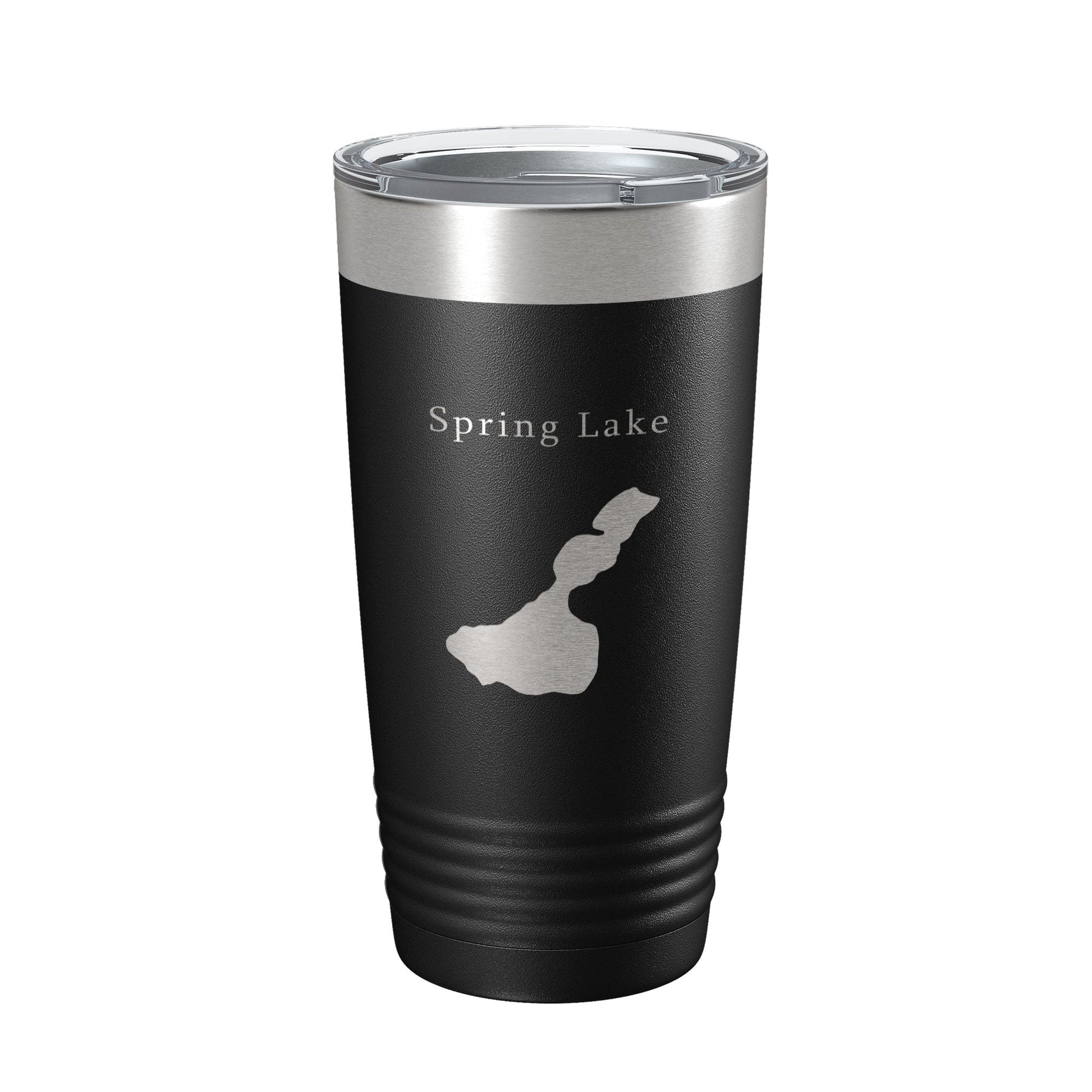 Spring Lake Map Tumbler Travel Mug Insulated Laser Engraved Coffee Cup Wisconsin Waukesha County Town of Mukwonago 20 oz-0