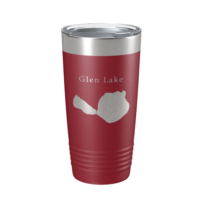 Big & Little Glen Lakes Map Tumbler Travel Mug Insulated Laser Engraved Coffee Cup Michigan 20 oz-18