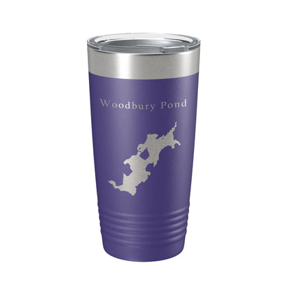 Woodbury Pond Tumbler Lake Map Travel Mug Insulated Laser Engraved Coffee Cup Maine 20 oz-15