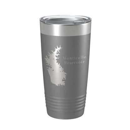 Monticello Reservoir Tumbler Lake Map Travel Mug Insulated Laser Engraved Coffee Cup South Carolina 20 oz-16