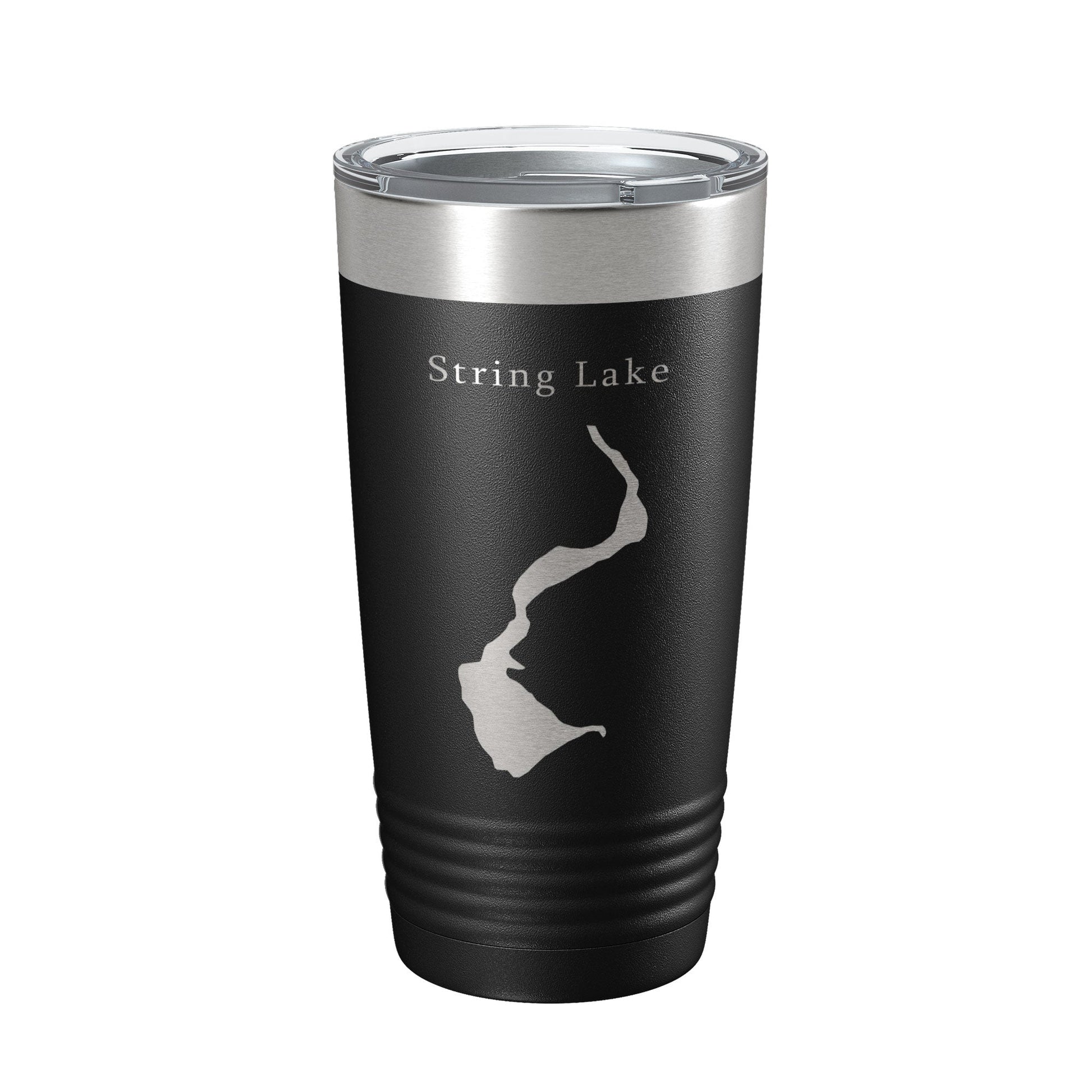 String Lake Map Tumbler Travel Mug Insulated Laser Engraved Coffee Cup Grand Teton Wyoming 20 oz-0
