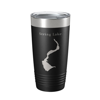 String Lake Map Tumbler Travel Mug Insulated Laser Engraved Coffee Cup Grand Teton Wyoming 20 oz-5