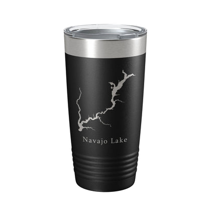 Navajo Lake Map Tumbler Travel Mug Insulated Laser Engraved Coffee Cup New Mexico Colorado 20 oz-0