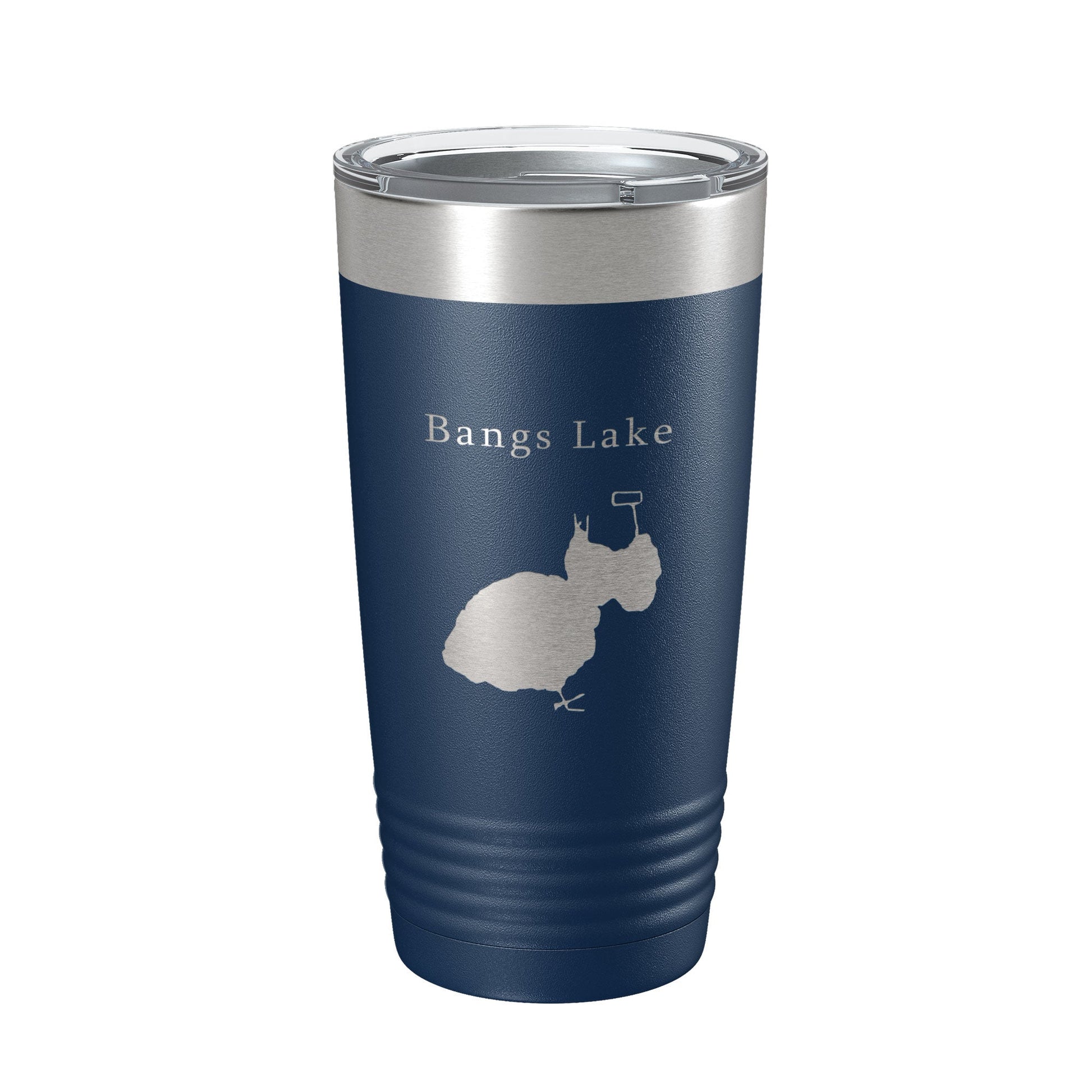Bangs Lake Map Tumbler Travel Mug Insulated Laser Engraved Coffee Cup Illinois 20 oz-2
