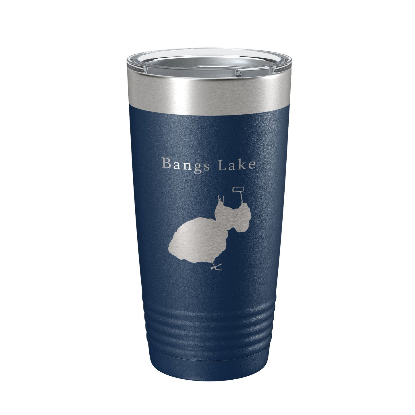 Bangs Lake Map Tumbler Travel Mug Insulated Laser Engraved Coffee Cup Illinois 20 oz-8