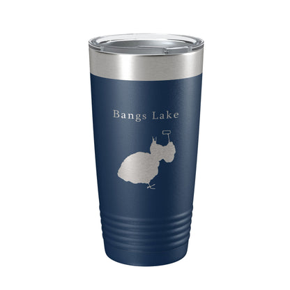 Bangs Lake Map Tumbler Travel Mug Insulated Laser Engraved Coffee Cup Illinois 20 oz-8