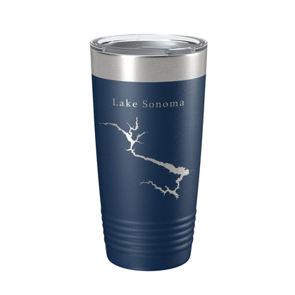 Lake Sonoma Map Tumbler Travel Mug Insulated Laser Engraved Coffee Cup California 20 oz-2