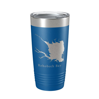 Rehoboth Bay Tumbler Lake Map Travel Mug Insulated Laser Engraved Coffee Cup Delaware 20 oz-6