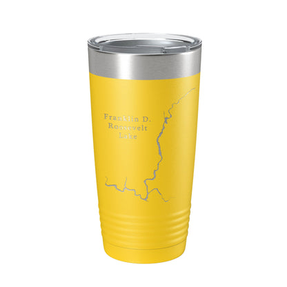 Franklin D. Roosevelt Lake Map Tumbler Travel Mug Insulated Laser Engraved Coffee Cup Washington 20 oz-19