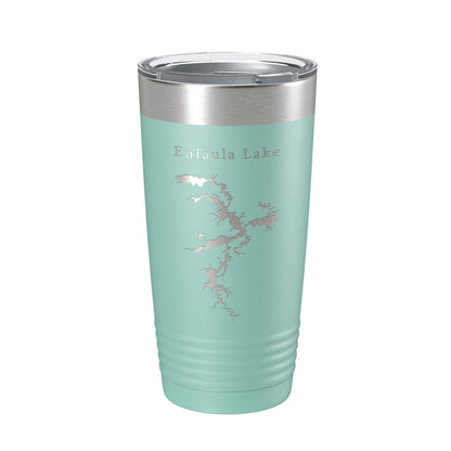 Eufaula Lake Map Tumbler Travel Mug Insulated Laser Engraved Coffee Cup Oklahoma 20 oz-12