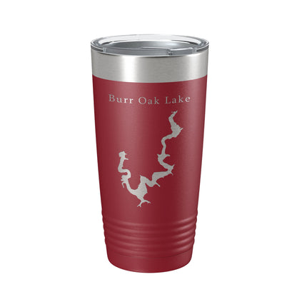 Burr Oak Lake Map Tumbler Travel Mug Insulated Laser Engraved Coffee Cup Ohio 20 oz-18