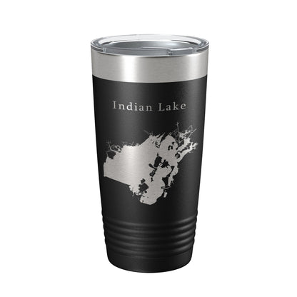 Indian Lake Map Tumbler Travel Mug Insulated Laser Engraved Coffee Cup Ohio 20 oz-0