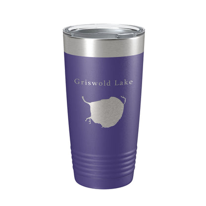 Griswold Lake Map Tumbler Travel Mug Insulated Laser Engraved Coffee Cup Illinois 20 oz-15