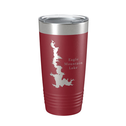 Eagle Mountain Lake Map Tumbler Travel Mug Insulated Laser Engraved Coffee Cup Texas 20 oz-18