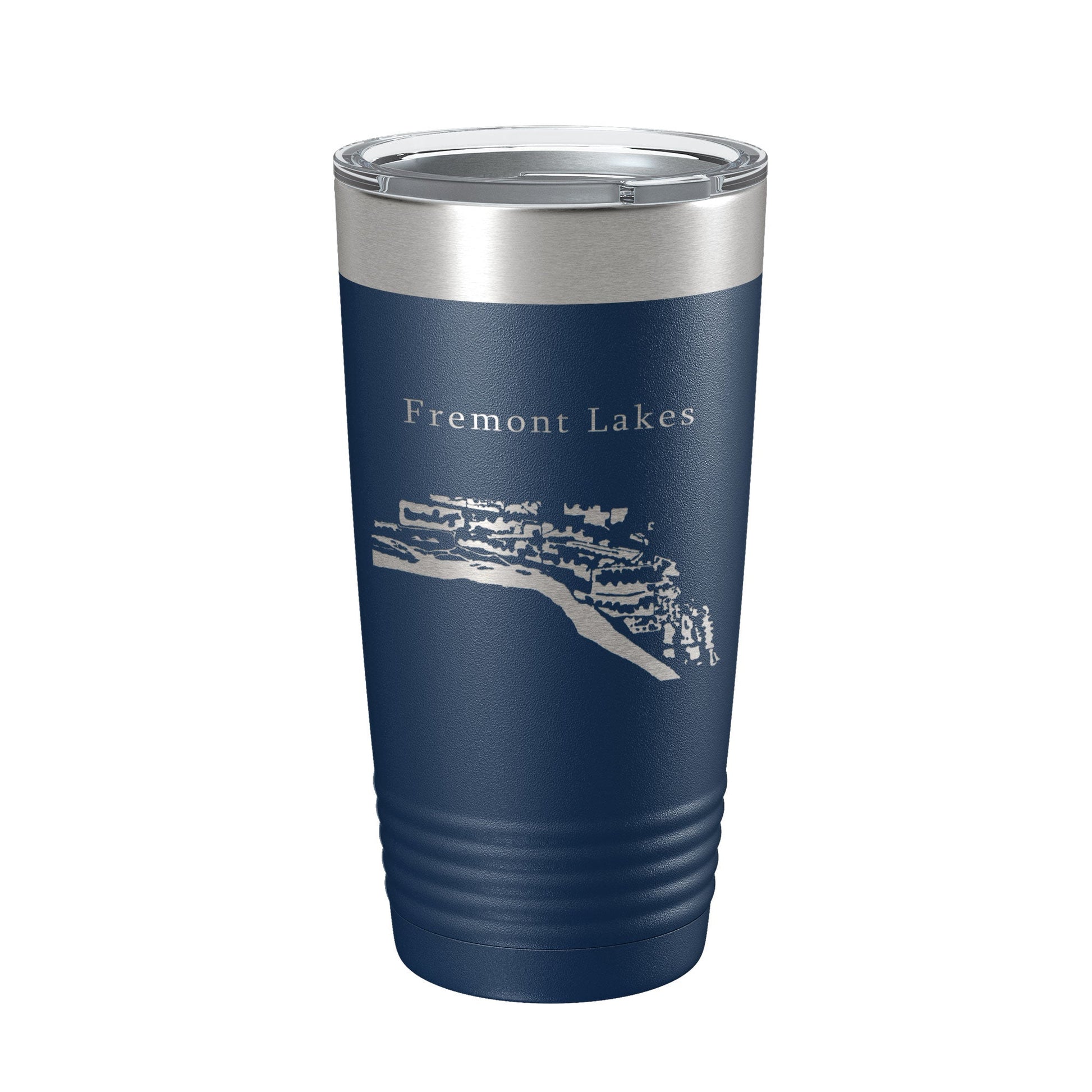 Fremont Lakes Map Tumbler Travel Mug Insulated Laser Engraved Coffee Cup Platte River Nebraska 20 oz-2