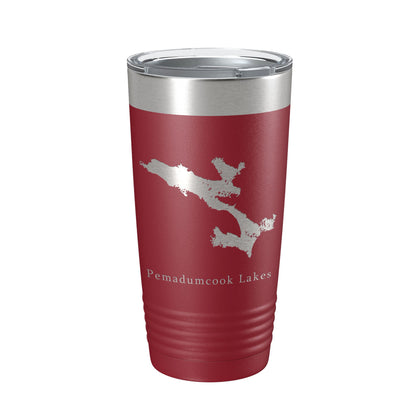Pemadumcook Chain of Lakes Map Tumbler Travel Mug Insulated Laser Engraved Coffee Cup South Twin Ambajejus Maine 20 oz-18