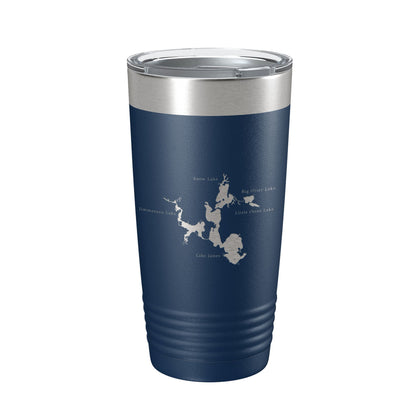 Lake James Snow Lake Jimmerson Lake Map Tumbler Travel Mug Insulated Laser Engraved Coffee Cup Pokagon State Park Indiana 20 oz-2