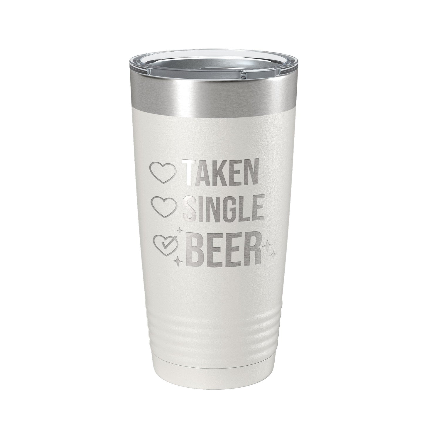 Valentine's Day Funny Tumbler Checklist Galentine's Gift Travel Mug Taken Single Beer Insulated Laser Engraved Coffee Cup 20 oz-7