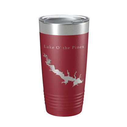 Lake O' the Pines Map Tumbler Travel Mug Insulated Laser Engraved Coffee Cup Texas 20 oz-18