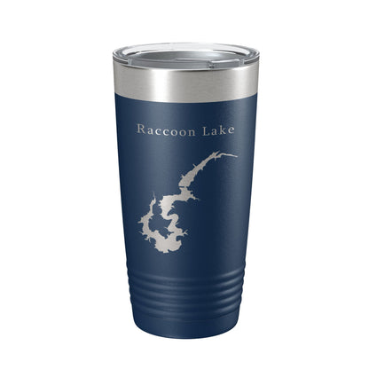 Raccoon Lake Map Tumbler Travel Mug Insulated Laser Engraved Coffee Cup Indiana 20 oz-8