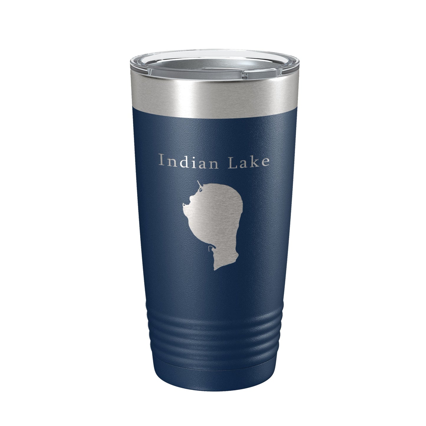 Indian Lake Map Tumbler Travel Mug Insulated Laser Engraved Coffee Cup Silver Creek Township Michigan 20 oz-2