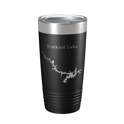 Kinkaid Lake Map Tumbler Travel Mug Insulated Laser Engraved Coffee Cup Illinois 20 oz-5