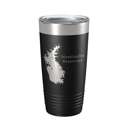 Monticello Reservoir Tumbler Lake Map Travel Mug Insulated Laser Engraved Coffee Cup South Carolina 20 oz-0