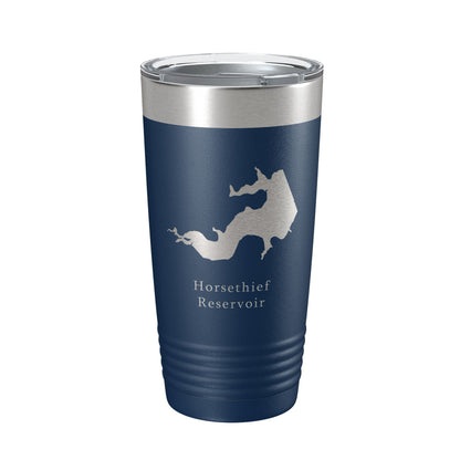 Horsethief Reservoir Tumbler Lake Map Travel Mug Insulated Laser Engraved Coffee Cup Kansas 20 oz-2
