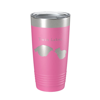 Twin Lakes Map Tumbler Travel Mug Insulated Laser Engraved Coffee Cup Lewiston Montmorency County Michigan 20 oz-11