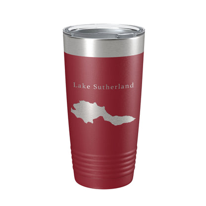 Lake Sutherland Map Tumbler Travel Mug Insulated Laser Engraved Coffee Cup Washington 20 oz-18