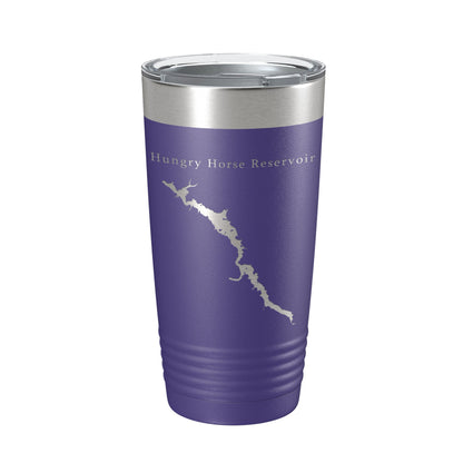 Hungry Horse Reservoir Tumbler Lake Map Travel Mug Insulated Laser Engraved Coffee Cup Montana 20 oz-15