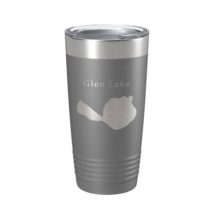 Big & Little Glen Lakes Map Tumbler Travel Mug Insulated Laser Engraved Coffee Cup Michigan 20 oz-16