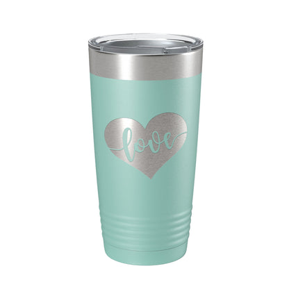 Love Tumbler Valentine's Day Heart Travel Mug Insulated Laser Engraved Coffee Cup 20 oz-12