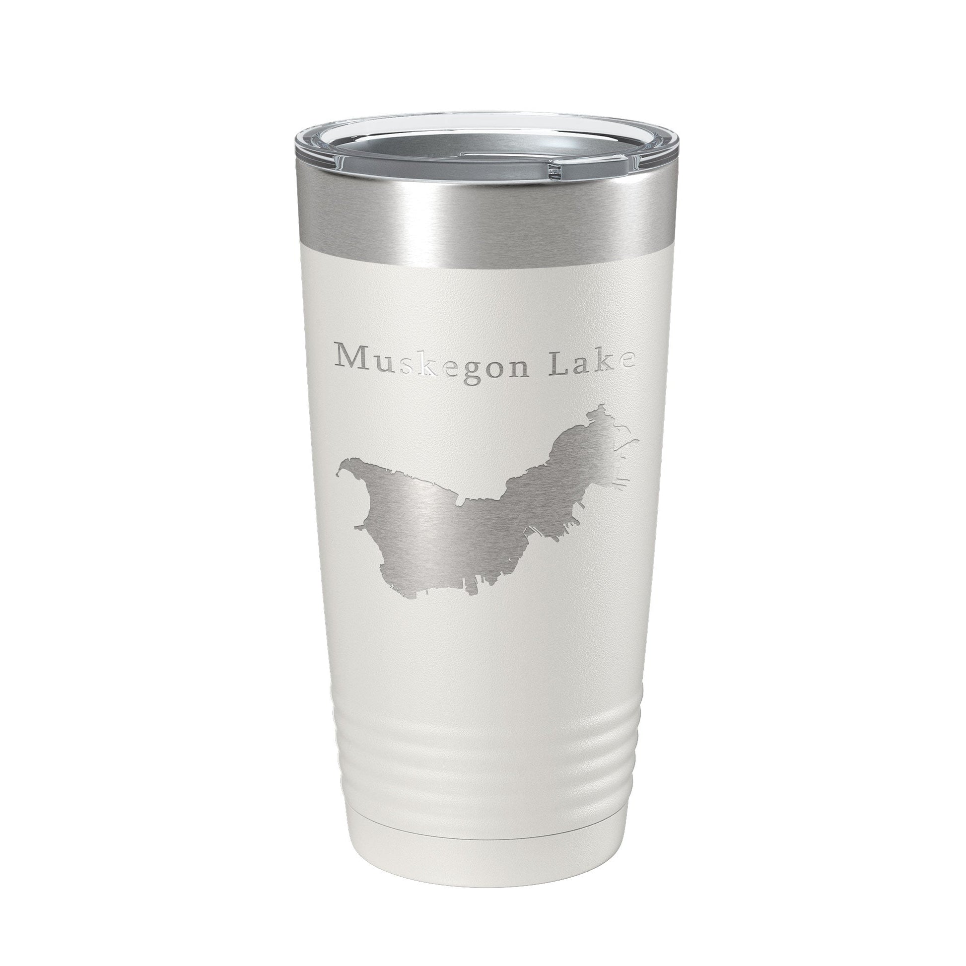 Muskegon Lake Map Tumbler Travel Mug Insulated Laser Engraved Coffee Cup Michigan 20 oz-1