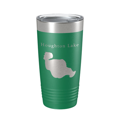 Houghton Lake Map Tumbler Travel Mug Insulated Laser Engraved Coffee Cup Michigan 20 oz-9