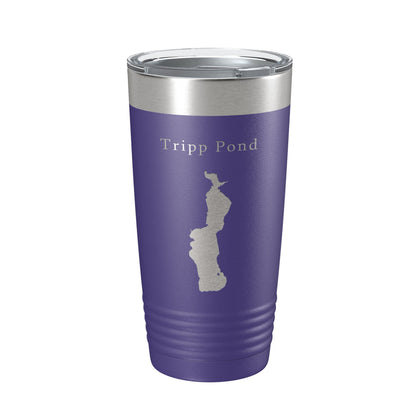 Tripp Pond Tumbler Lake Map Travel Mug Insulated Laser Engraved Coffee Cup Maine 20 oz-15