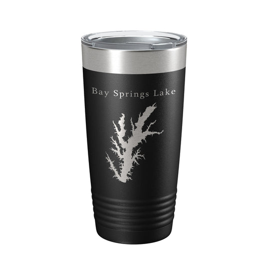 Bay Springs Lake Map Tumbler Travel Mug Insulated Laser Engraved Coffee Cup Mississippi 20 oz-0
