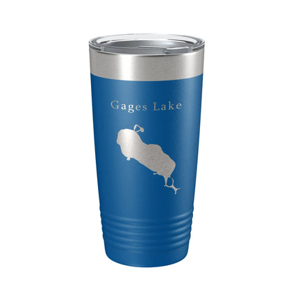 Gages Lake Map Tumbler Travel Mug Insulated Laser Engraved Coffee Cup Illinois 20 oz-6