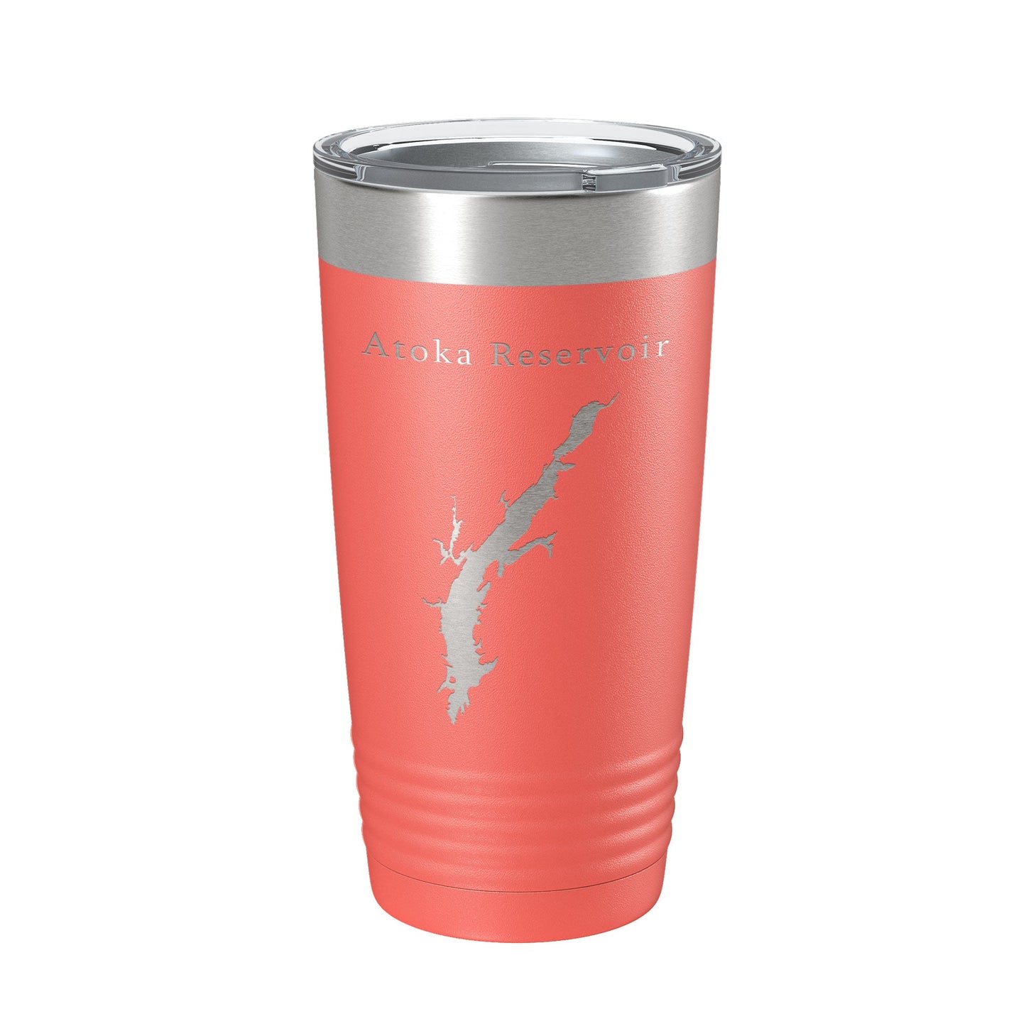 Atoka Reservoir Tumbler Lake Map Travel Mug Insulated Laser Engraved Coffee Cup Oklahoma 20 oz-20