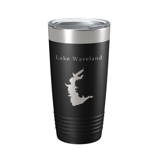 Lake Waveland Map Tumbler Travel Mug Insulated Laser Engraved Coffee Cup Indiana 20 oz-0