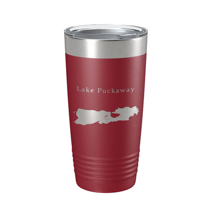 Lake Puckaway Map Tumbler Travel Mug Insulated Laser Engraved Coffee Cup Wisconsin 20 oz-18