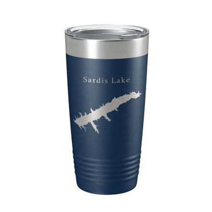 Sardis Lake Map Tumbler Travel Mug Insulated Laser Engraved Coffee Cup Mississippi 20 oz-2