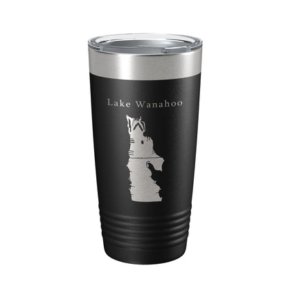 Lake Wanahoo Map Tumbler Travel Mug Insulated Laser Engraved Coffee Cup Nebraska 20 oz-0