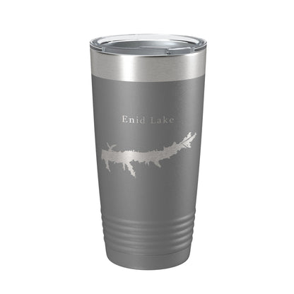 Enid Lake Map Tumbler Travel Mug Insulated Laser Engraved Coffee Cup Mississippi 20 oz-16