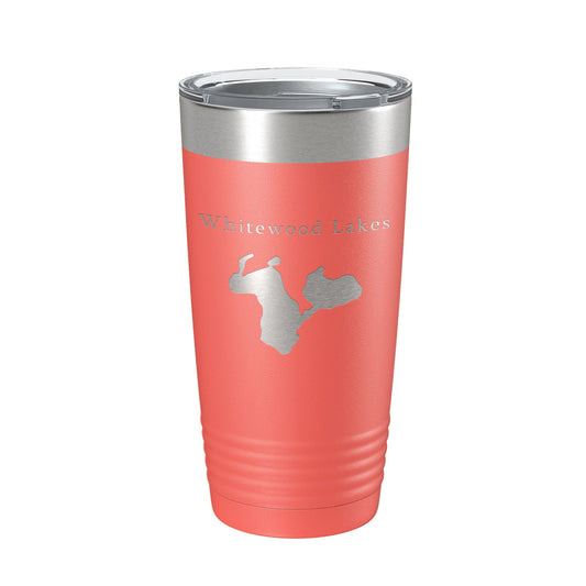 Whitewood Lakes Map Tumbler Travel Mug Insulated Laser Engraved Coffee Cup Huron River Chain of Lakes Michigan 20 oz-20
